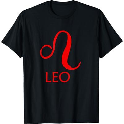 Leo Zodiac Sign Astrology Red Symbol July August Birthday T-Shirt