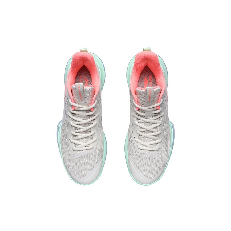 Li Ning Flash Basketball Shoes Men's Low Top Gray/Green/Pink ABCR007-1