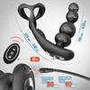 Anal Vibrator 360 Rotate Anal Beads Male Prostate Massager with Cock Ring Wireless Control Vibrating Butt Plug Sex Toys for Men