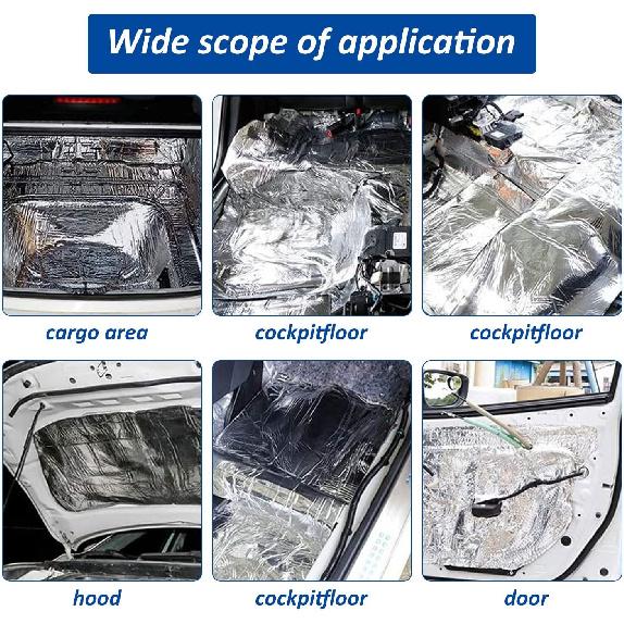 Car Heat Sound Deadening Insulation Mat, Sound Deadener & Heat Insulation Pad for Auto Hood Engine Roof Door and Trunk - 197mil 21.6sqft - 40 Inch x