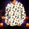 Men's Long Sleeve Sun Hoodie with Halloween Print for Outdoor Activities