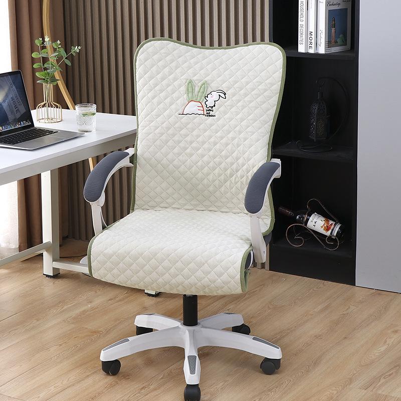 Ergonomic Chair Cover Breathable and Thickened Four Seasons Universal Computer Swivel Chair Headrest Backrest E-sports Protective Chair Cover