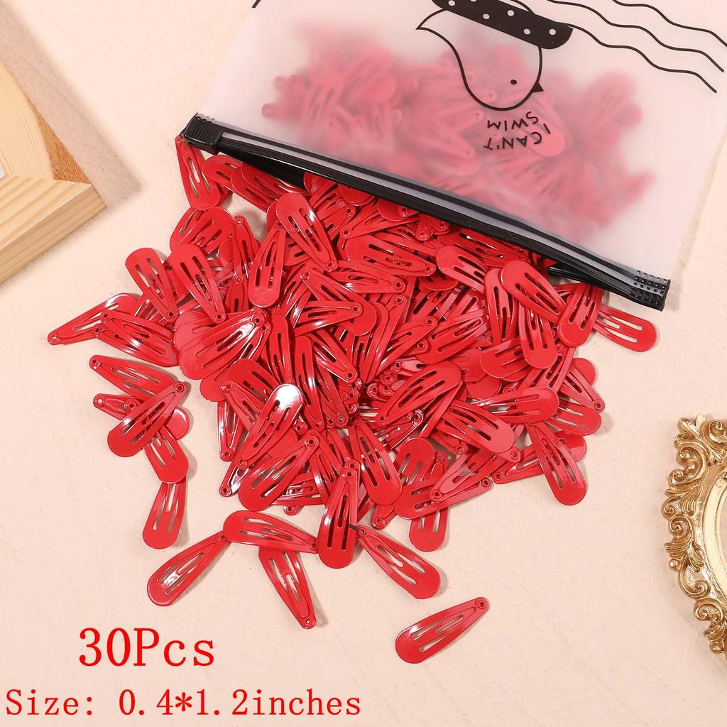 30Pcs/Set New Women Girls Cute Colorful Waterdrop Shape Hairpin Sweet Hair Clips Barrettes Slid Clip Fashion Hair Accessories