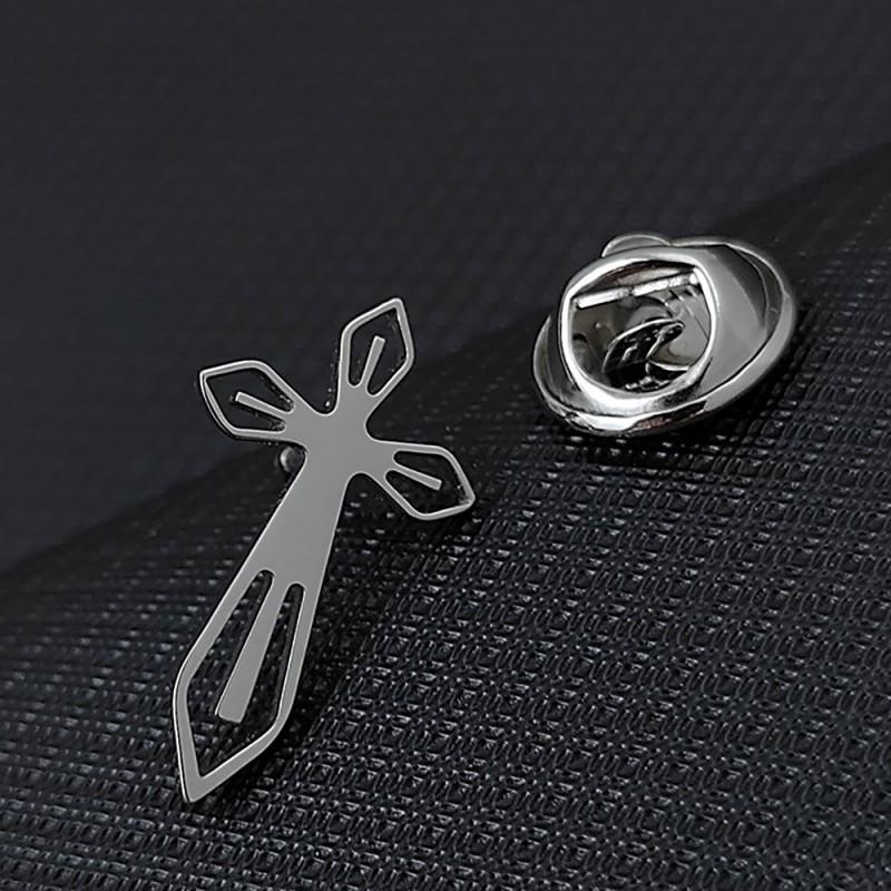 Roman Cross Men's Brooch Cufflinks Suit Dress Accessories Personalized Versatile Clothing