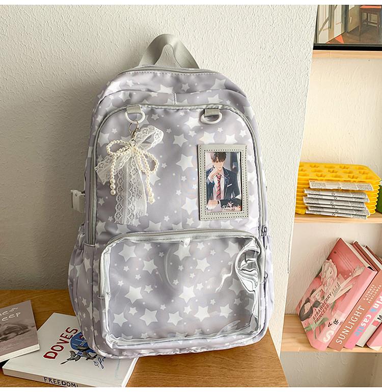 Starry Nylon Kids Backpack With Padded Shoulder Straps For School And Teens