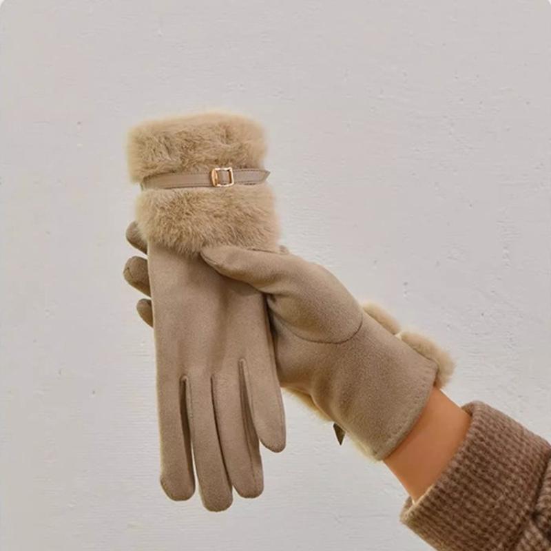 Warm Gloves Women's Winter Driving Fleece Thickened Warm Gloves Women's Cycling Windproof Touch Screen Gloves
