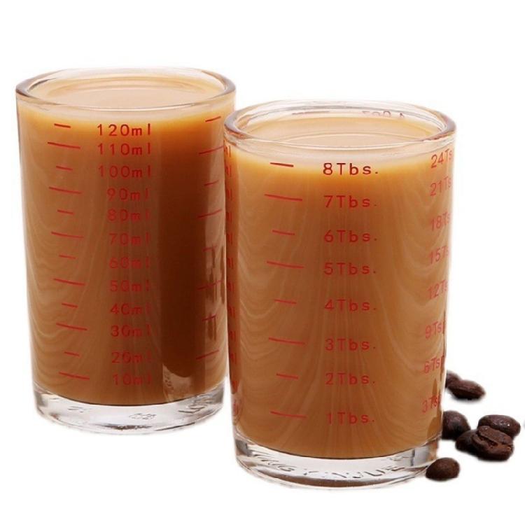 Multipurpose Heat Resistant Glass Jigger Multifunctional Glass Measuring Cup with 120ml Capacity for Cooking and Baking
