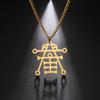 My Shape Sigil of Anubis Ipos Stainless Steel Men Necklace Egyptian God of Decay Embalming Funerals Ankh Gothic Egypt Necklace