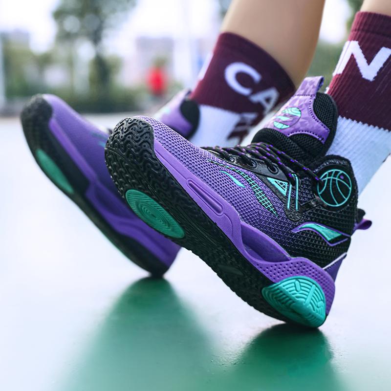 Autumn / Winter Leather Super Fiber Leather Children's Basketball Shoes with Plush Insulation for Teenagers' Casual Basketball Sports Shoes