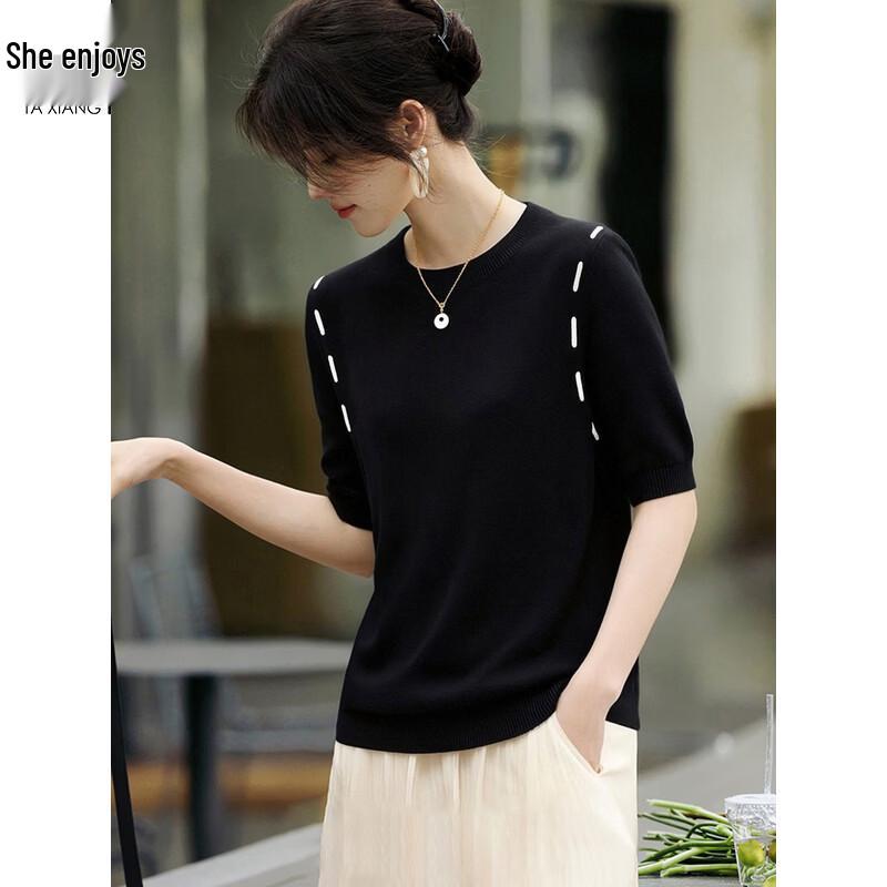 Women s Round Neck Knit T-Shirt M