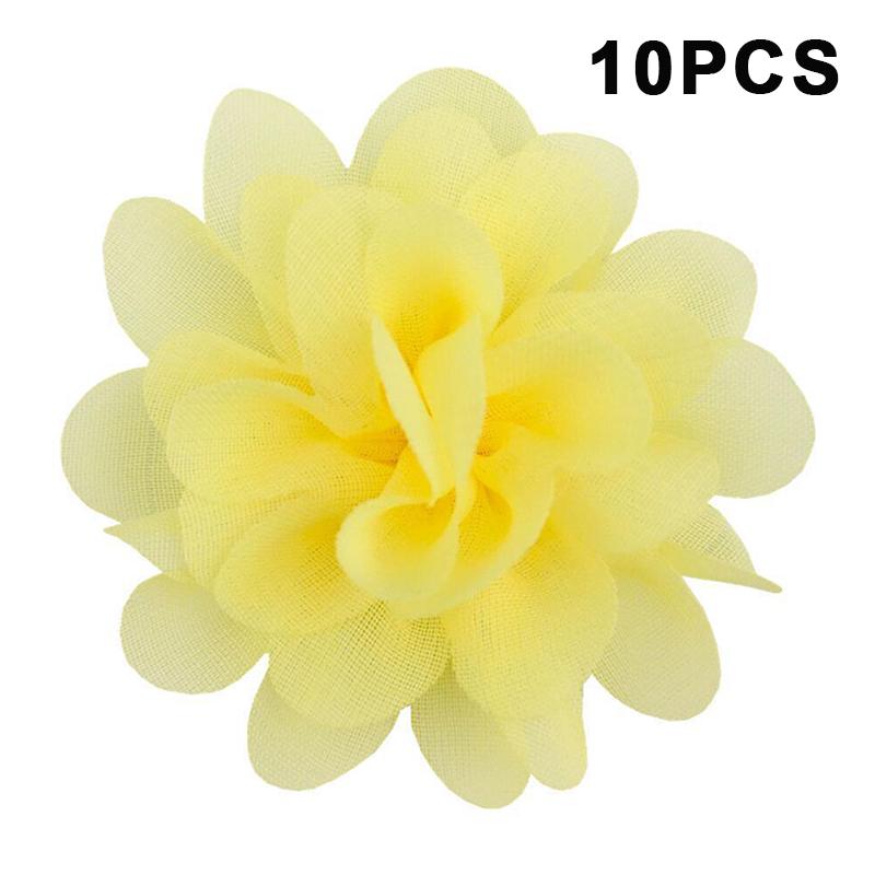 

10Pcs 3.5Cm Chiffon Flower Hair Bows Fully Lined Flower Tiny Hair Clips Fine Hair Girls For Infants Toddlers Set A5