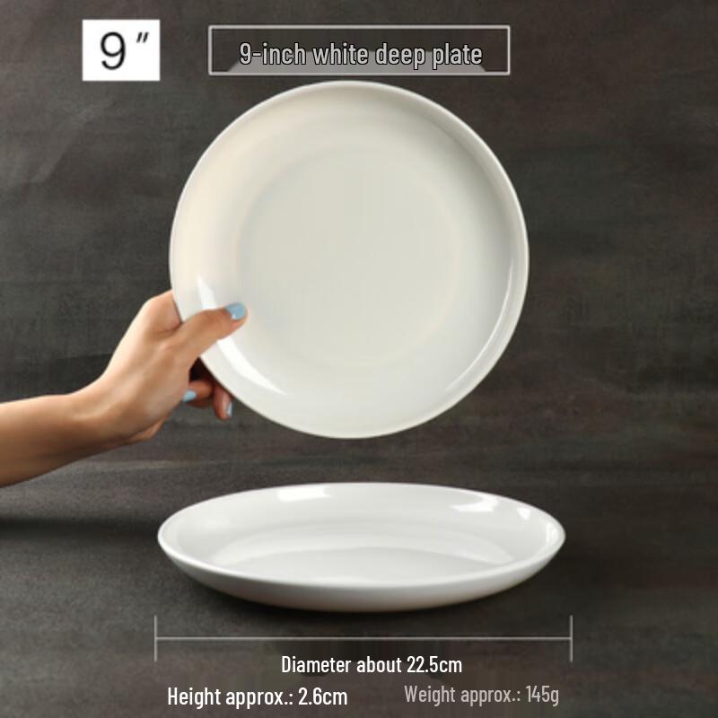White Melamine Round Serving Plate