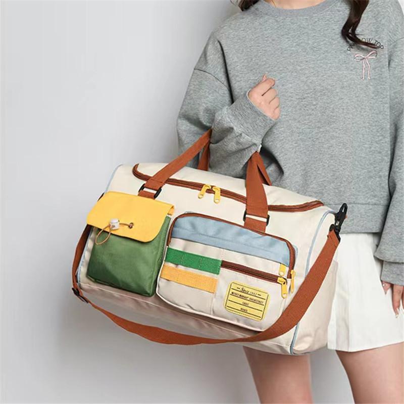 

Dopamine Casual Travel Bag for Women Lightweight Gym Yoga Swim Fitness Duffel Short Trip Business Trip Carry-On Dry Clean travel bag One Size