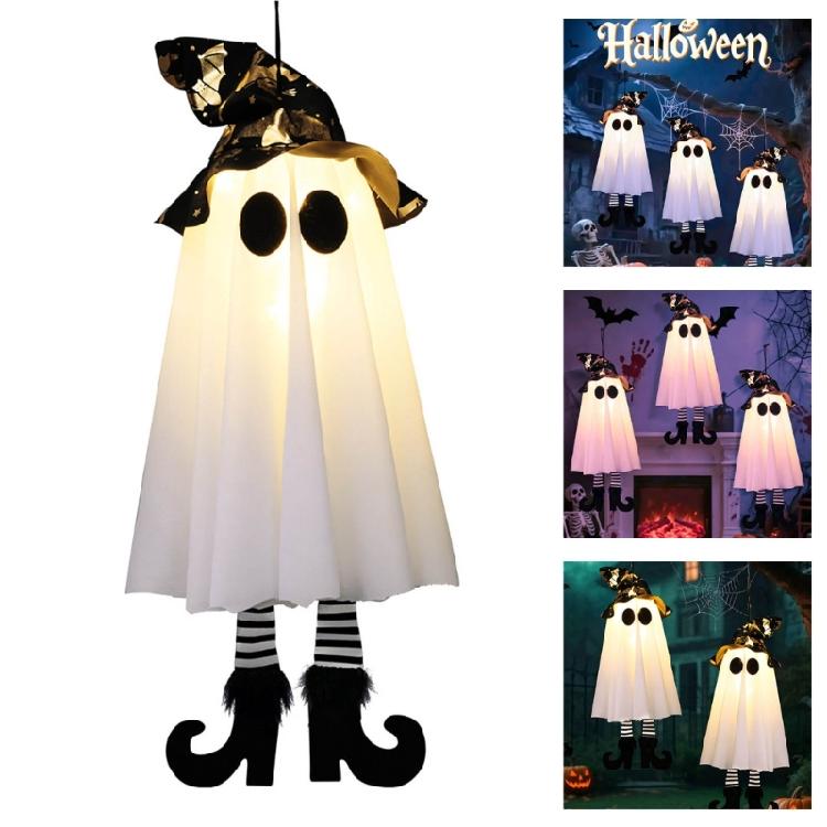 Lighted Specter Hanging Decoration Glowing Specter Hanging Ornament with LED Light For Porch Yard Indoor and Outdoor
