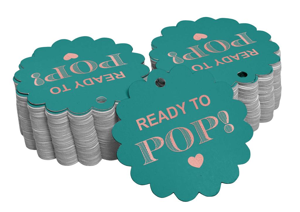Inkdotpot Ready To Pop Baby Shower Bottle Tag Real Gold Foil Favor Hang Tags Pack Of