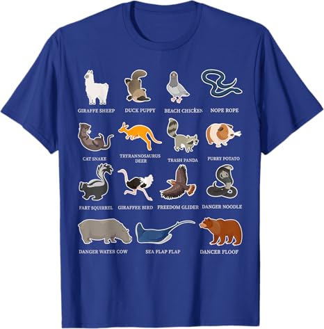Animali del Mondo Animali Esotici Rari Maglietta Divertente Appassionati Custodi di Zoo e Amanti della Fauna Selvatica Top Y2k Regalo Originale