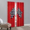 2pcs   Curtains Roller Blinds Race Flag Checkered Versatile Polyester (without rod) Decorations For Home Ldeal for Living Room