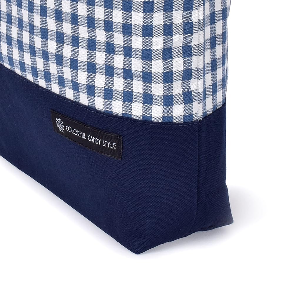 COLORFUL CANDY STYLE Large Drawstring Gym Clothes Bag Name with Handles and Large Check and Navy Set of Cool Gym Clothes Perfect for and (with Tag)