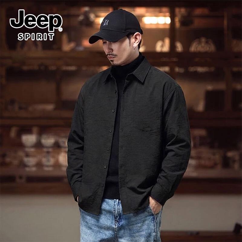 Jeep Spirit Men s Faux Cotton Long Sleeve Shirt 2XL