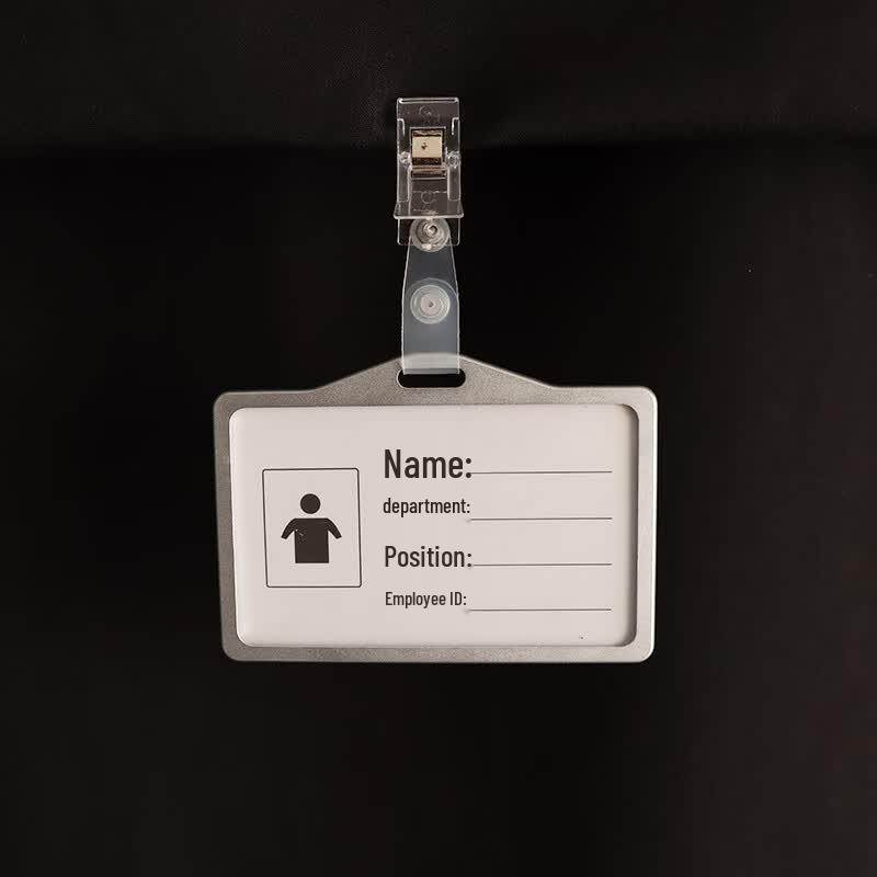 Aluminum Alloy Badge Holder with Clip, 10-Pack