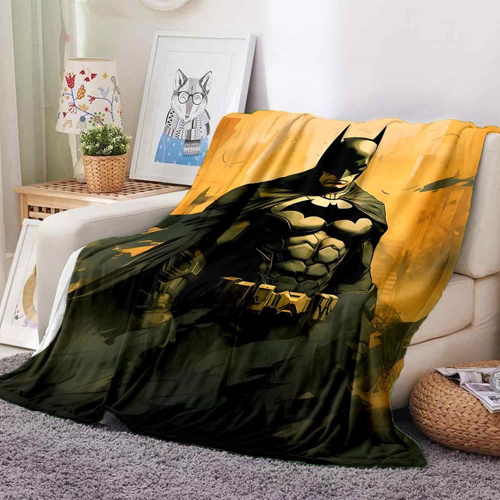 1pc Batman Flannel Throw Blanket - HD Printed Lightweight Soft Warm All-Season Blanket for Sofa, Bed, Travel, Camping 154 130cmx150cm