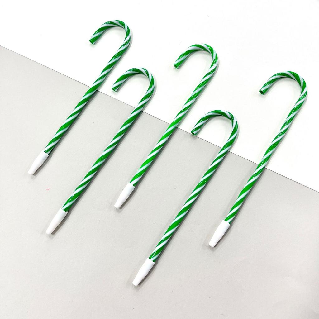 10/20pcs candy cane ballpoint pens,holiday snowman and umbrella design,plastic twist cap,medium point,perfect for holiday gifts