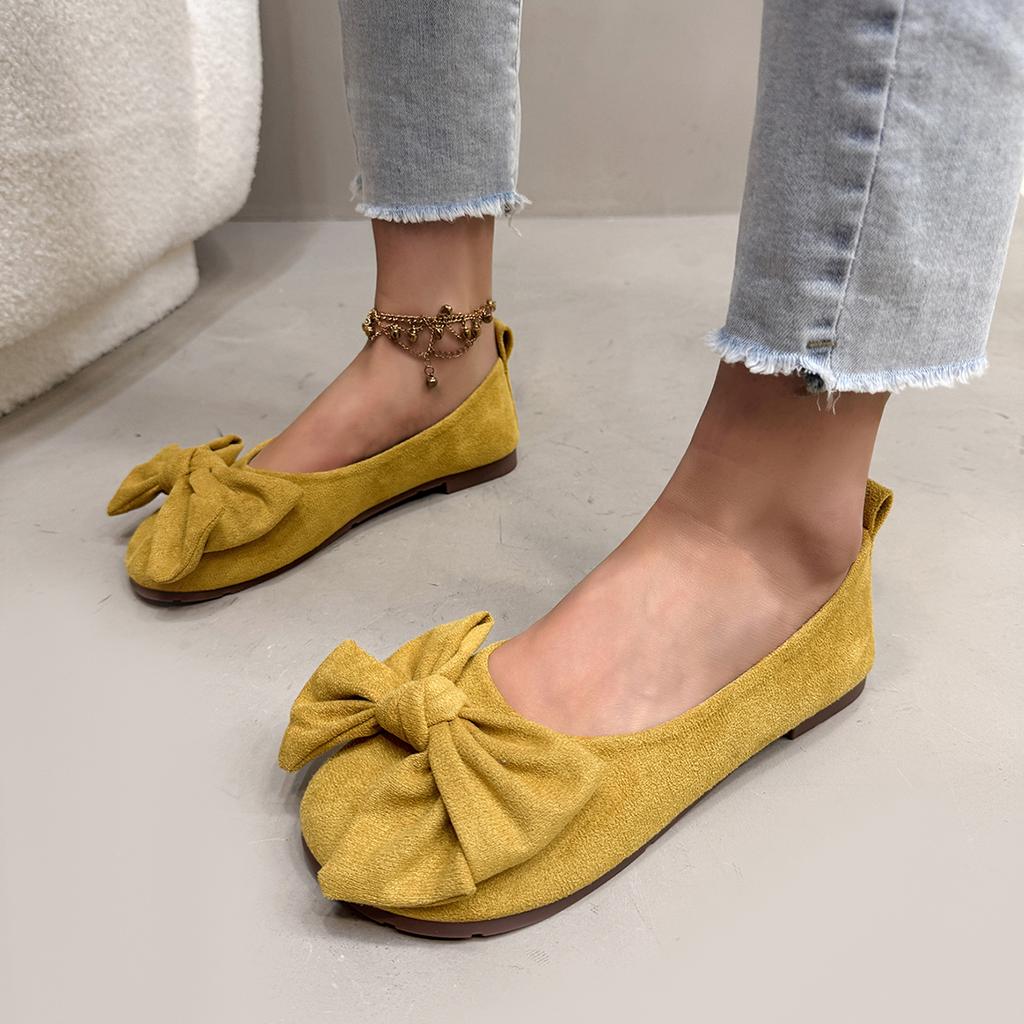 Nové letní boty s špičatou špičkou, pohodlné, ležérní, s mašlí, jednobarevné, elegantní dámské boty, mělké, prodyšné, ploché boty