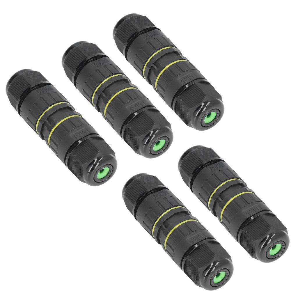 5 Pezzi Scatola di Giunzione per Giardino Luce LED M25 Scatola Connettore Filo a 3 Conduttori IP68 Impermeabile 9?Scatola di derivazione da 12 mm