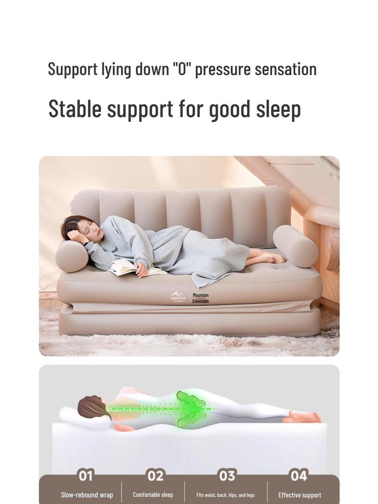 Inflatable Sofa & Bed: Portable Outdoor & Indoor Mat for Camping & Naps