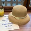 Elegant Hepburn Women Beach Sunshade Sun Hat  Summer Retro Sunscreen Hat Bow Fisherman Hat