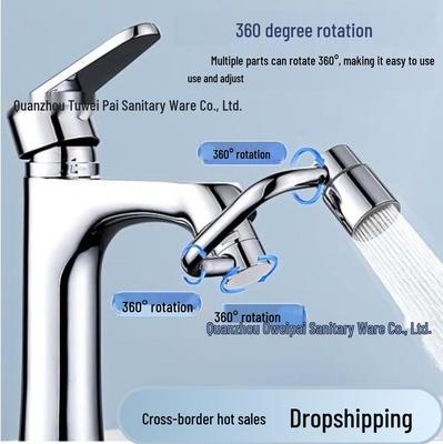All-Copper Rotatable Faucet Spout Extender for Washbasins