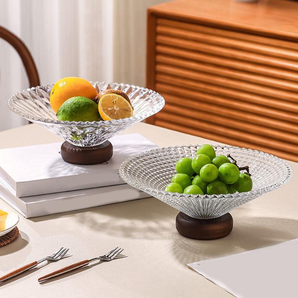 

Large Capacity Fruit Plate Decorative Crystal Snack Platter Elegant Fruit Serving Tray Office Style C