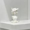 3D Printed Dark Wolf Girl Bust Sculpture, Wolf Head Design Compact Desktop Ornament for Study Esports Room Unique Gift Decor