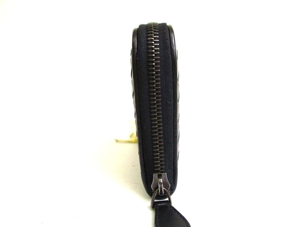 Authentic BOTTEGA VENETA Intrecciato Black Leather Round Zip Wallet Purse #b278  Seller refurbished