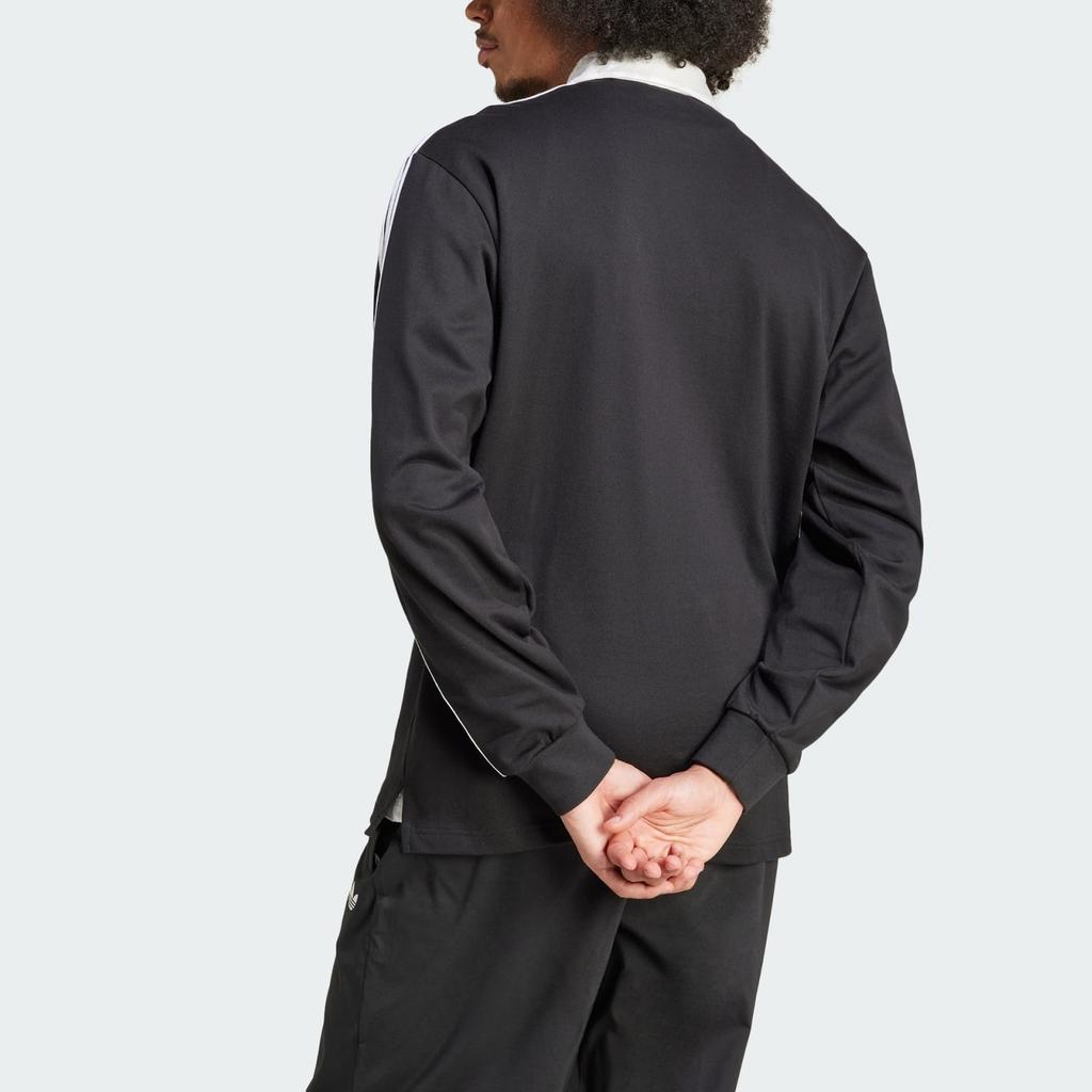 adidas ADICOLOR Long-sleeved Polo Shirt 'Black' Men's IZ4806