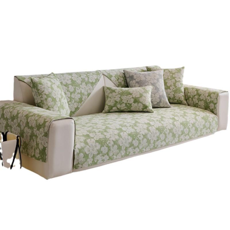 Chenille Sofakissen Neue Vier-Jahreszeiten Sofabezug Sofabezug Stoff Handtuch Blume Sofakissen