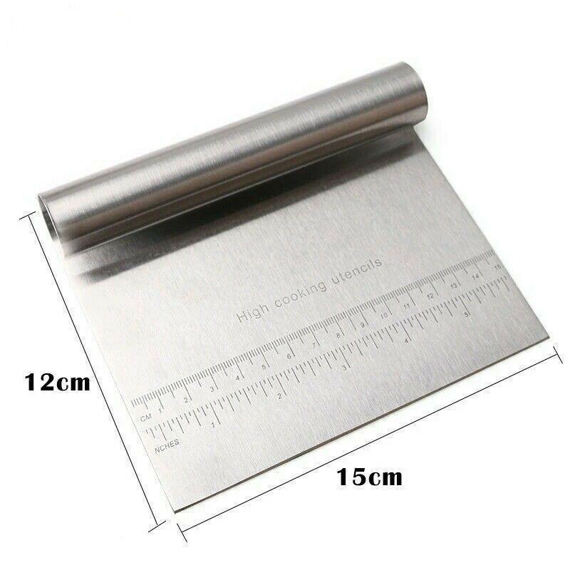 Stainless Steel Pastry Bench Scraper Dough Cutter Pizza Cake Cookies Divider