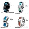 Men's Fashion Titanium Steel Opal Ring with Personalized Laser Engraving Option
