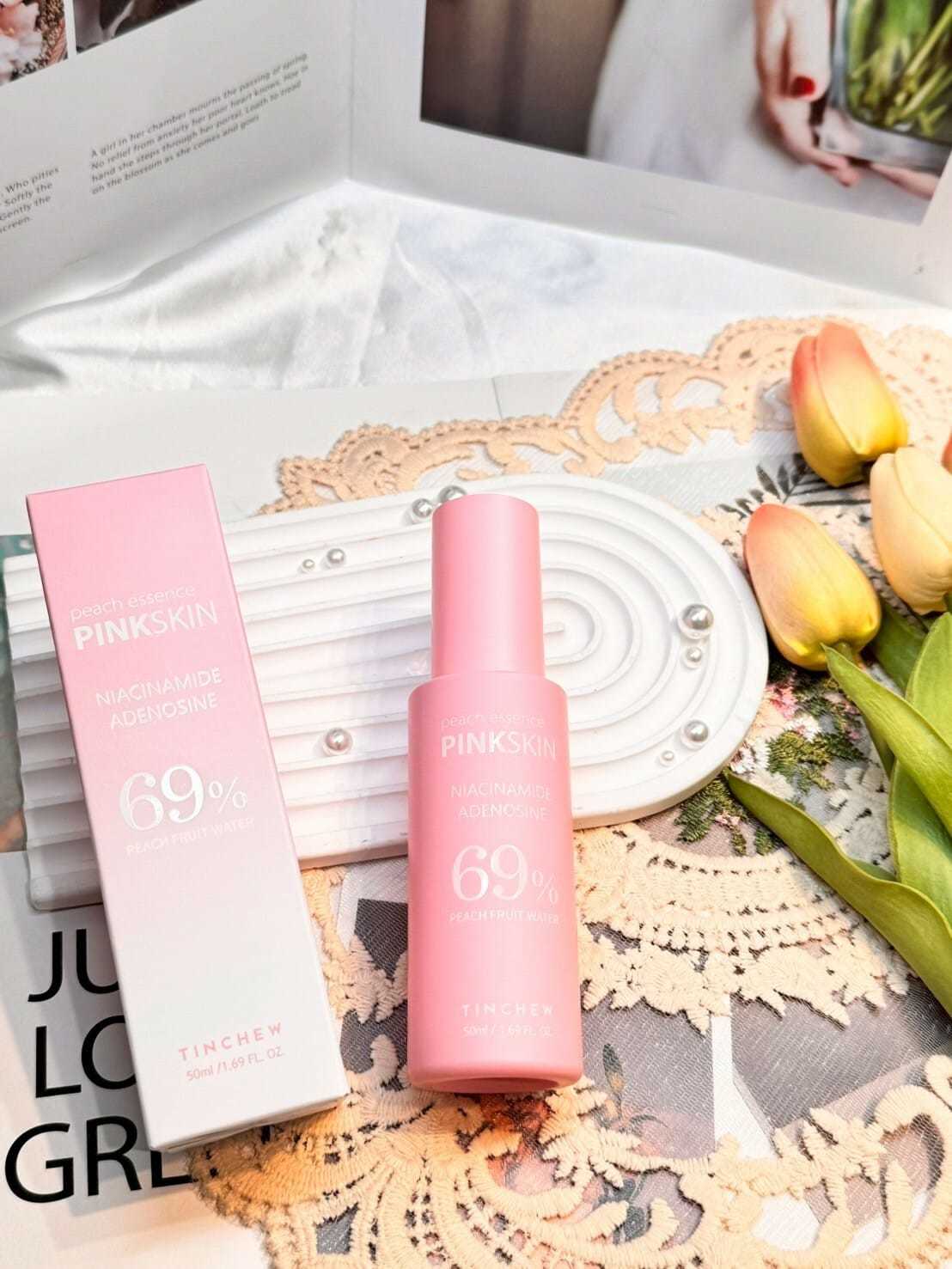 TINCHEW Pinkskin Персик / Цитрус / Эссенция для сияния 50 мл, Осветляющая, Питательная, Увлажняющая, Корейская косметика, Kbeauty Peach