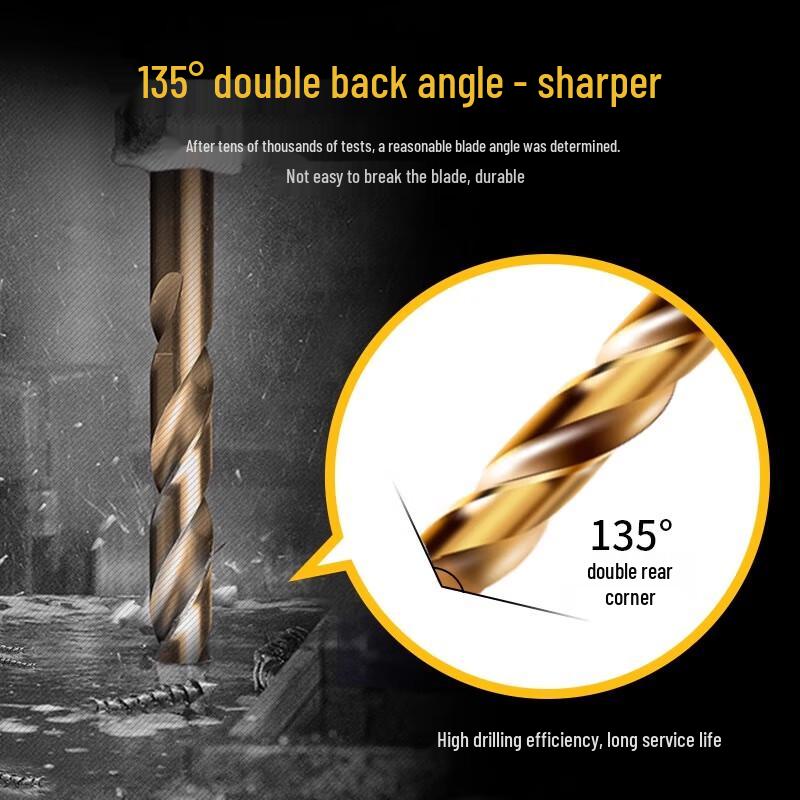 Zhongge 10mm Stainless Steel Twist Drill Bit Set (5-Pack)