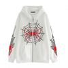 2023 Cross-border spider web zipper foreign trade sweater street tide spring and autumn hoodie American retro casual coat women