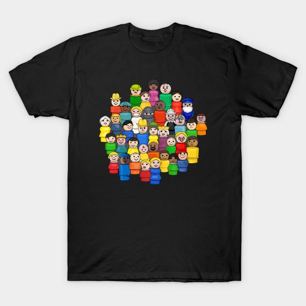 

Men Black Print T-shirt Fisher Price Little People Unite No-Cut Transfer Paper Print Cotton Tshirt XL чёрный