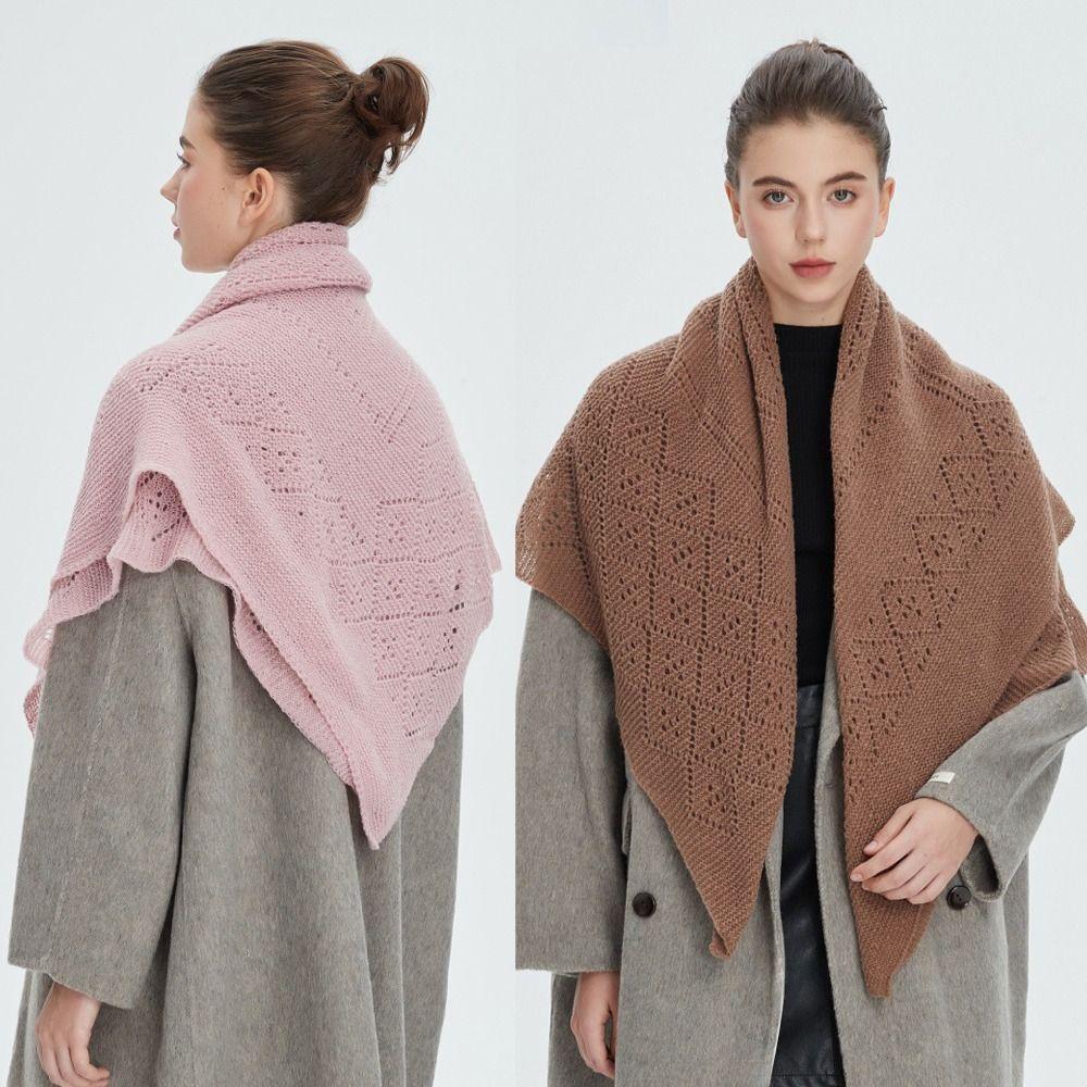 Luxury Soft Knitted Scarves Hollow-out Elegant Shawl Wraps Neck Scarf Women Fashion