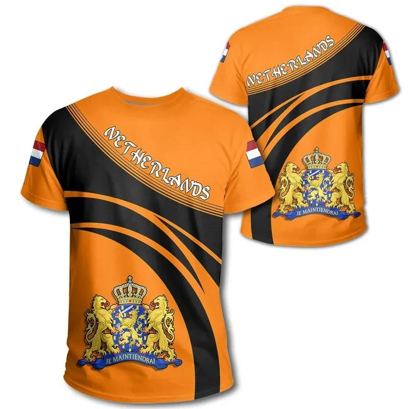 Niederländisches Teamtrikot 2026 Fußballtrikot Niederlande Flagge T-Shirt Herren 3D-Druck Niederländisches T-Shirt Trikot Fußball Deutschland Dropshipper