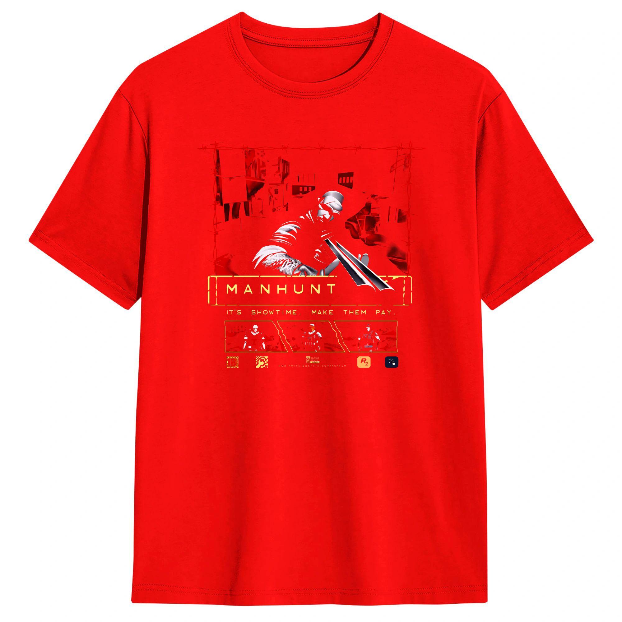 

Manhunt Horror Game TShirt Beach 100 Cotton T Shirts For Man Pattern Tshirt Short Sleeves Street Style Tops S