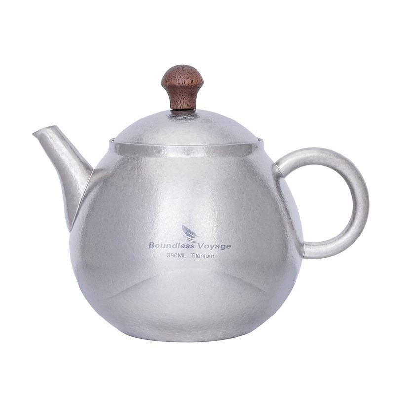 Titanium Tea Pot 380ml Large Capacity Infuser Kettle Home Camping Travel Modern Minimalist Healthy Non-Toxic Brew