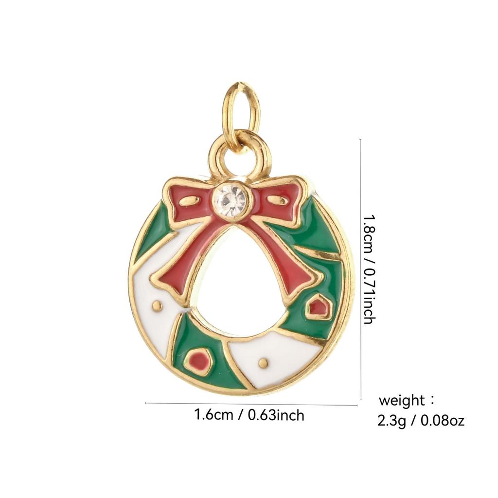 Weihnachts-Schlüsselanhänger aus Edelstahl mit Anhängern von Weihnachtsmann, Schneemann, Glocke und Elch