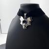 Gothic Punk Velvet Bat Choker: Retro Y2K Halloween Necklace