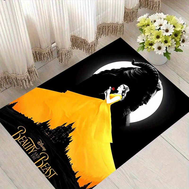 1pc Beauty and the Beast Carpet Area Rug, Bedroom, and Playroom Durable, Stain-Resistant, and Easy To Clean, Living Room