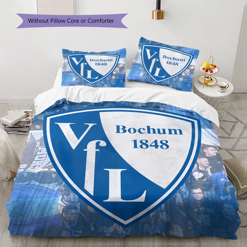 Pościel wzór Bochum Dekoracja domu Prezent urodzinowy (1 * poszwa na kołdrę + 2 * poszewki na poduszki, bez rdzenia)